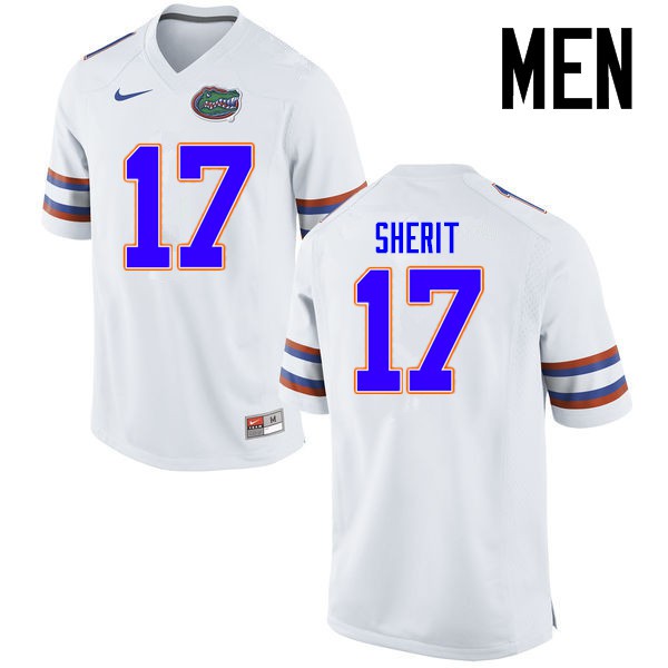 Florida Gators Men #17 Jordan Sherit College Football Jerseys White